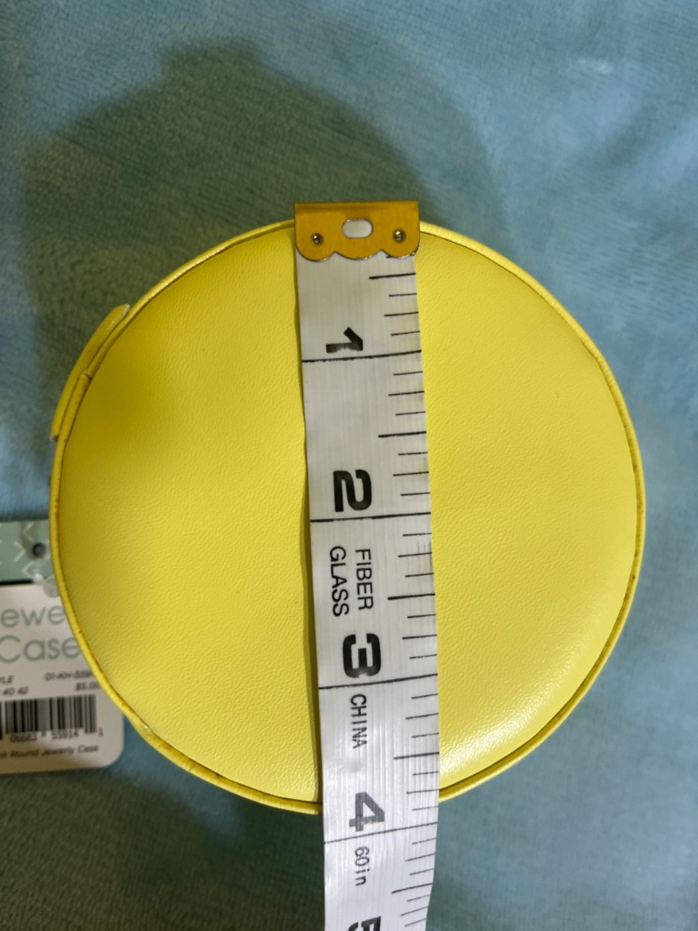 Yellow Round Jewelry Travel Case • NEW • - Picture 5 of 8